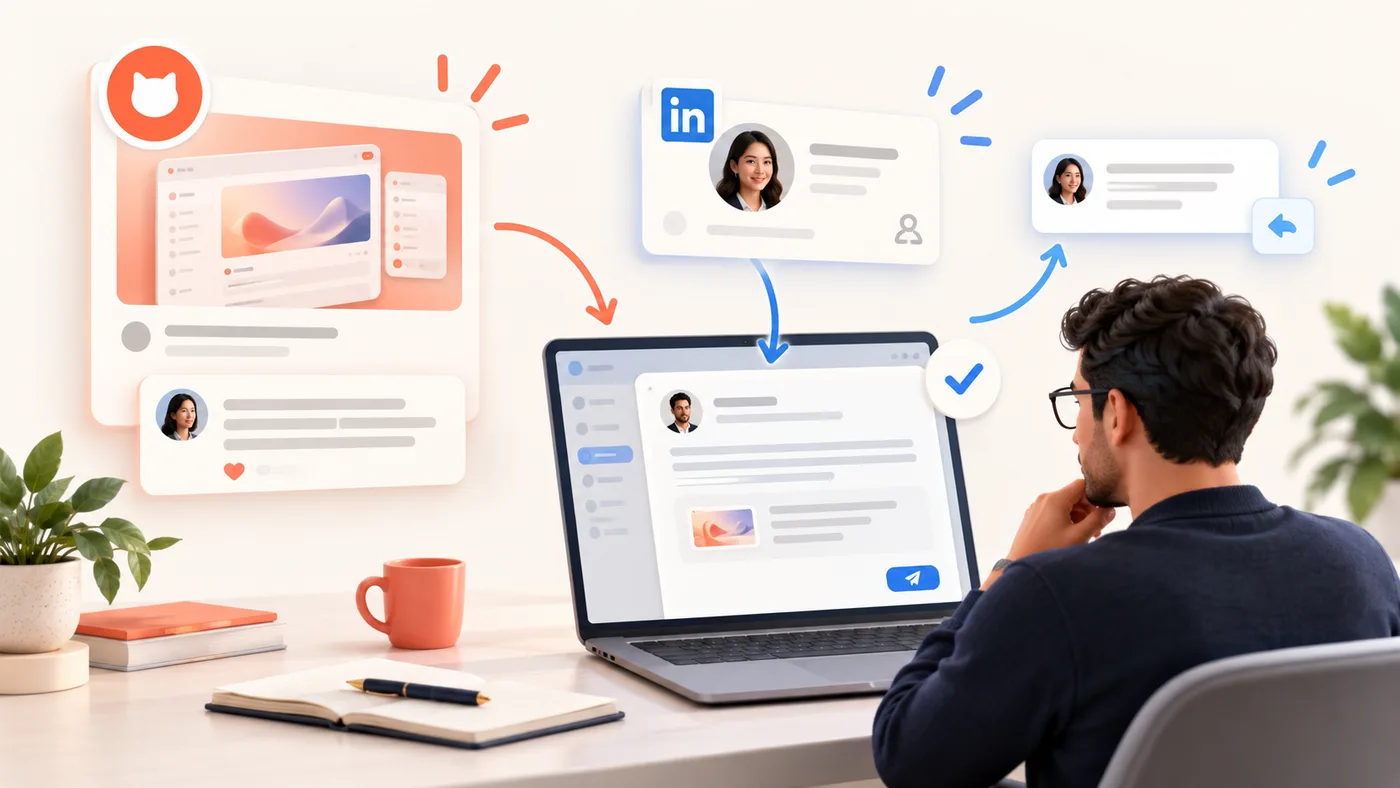 Writing a personal LinkedIn message based on a Product Hunt comment